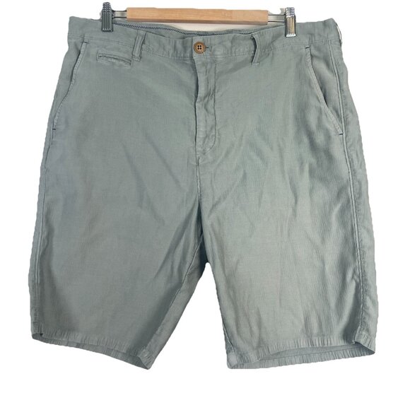 Johnnie O Mens Shorts Sz 38 Bombay Pima Cotton Green Chinos Flat Front 10" Beach - Picture 1 of 7